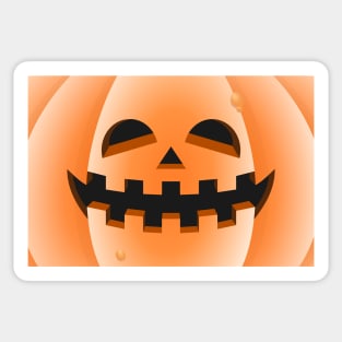 Halloween pumpkin bad but happy in the foreground Sticker